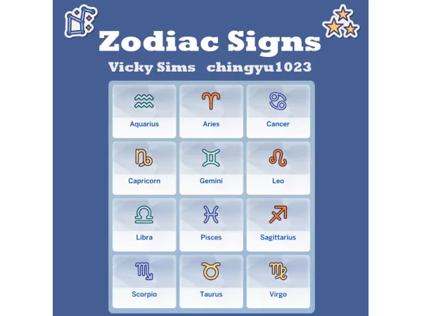 Mix Zodiac Signs Mod (chingyu1023) by Vicky Sims - The Sims 4 Custom Content