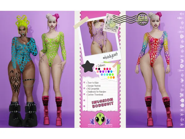 Alpha Invasion Bodysuit by unidentifiedsims - The Sims 4 Custom Content
