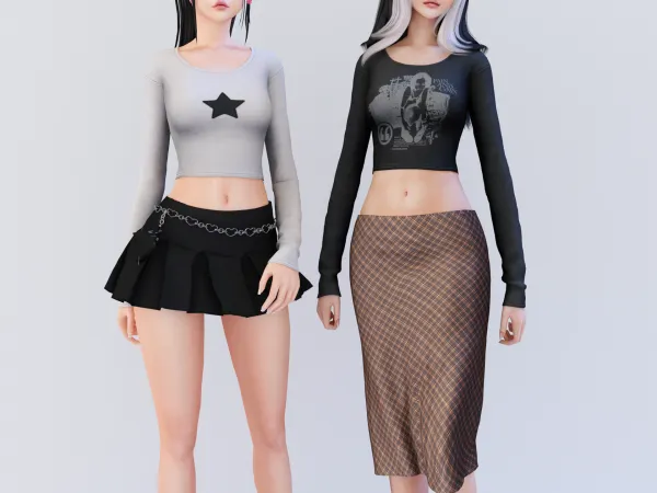 Alpha Y2k girls set by Babyetears - The Sims 4 Custom Content