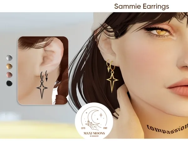 Alpha Sammie Earrings - The Sims 4 Custom Content