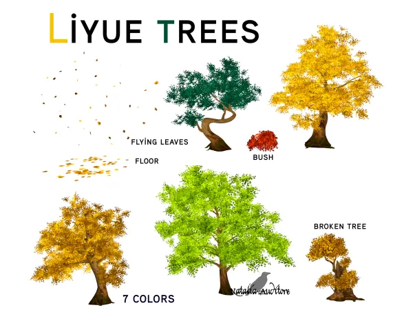 Mix Liyue Trees Auditore by Natalia - The Sims 4 Custom Content