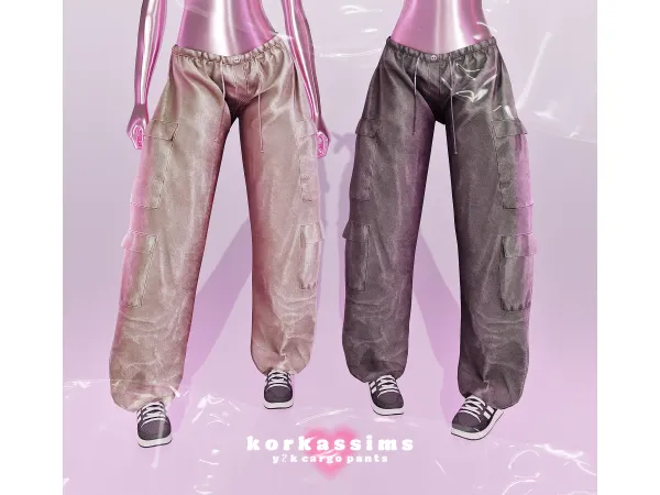 Alpha y2k cargo pants by korkassims - The Sims 4 Custom Content