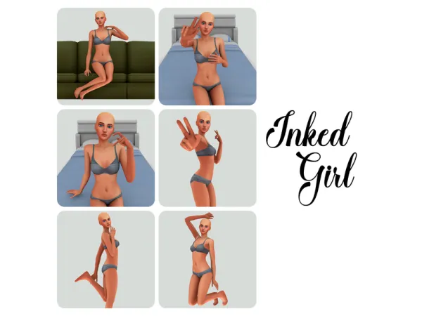 Maxis Match Inked Girl Posepack - The Sims 4 Custom Content