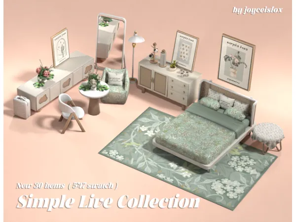 Maxis Match 4 Simple Live Collection by Joyceisfox Update 030524 - The Sims 4 Custom Content