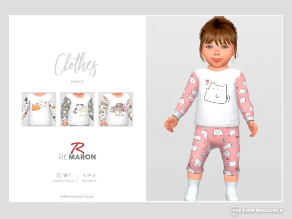 Alpha Cats PJs for Infants - The Sims 4 Custom Content