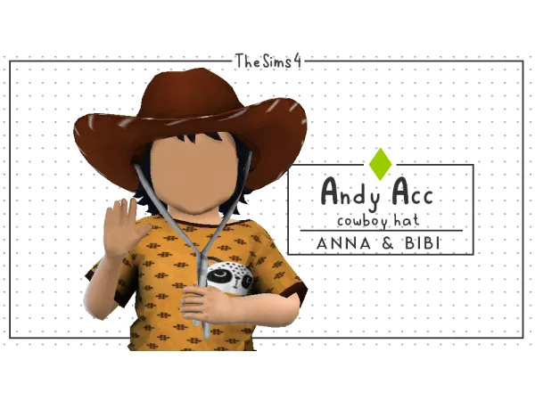 Alpha Andy Acc Cowboy Hat AnnaBibi [331] by Anna Bibi - The Sims 4 Custom Content