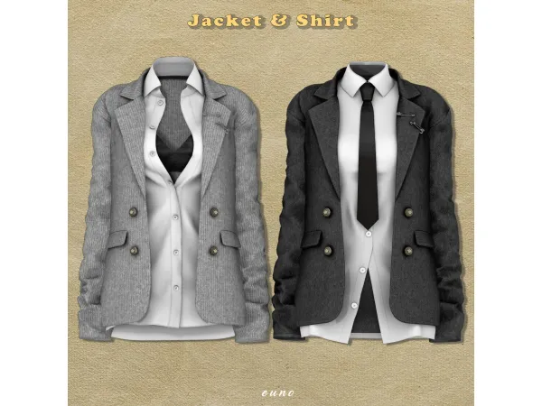 Alpha Jacket Shirt - The Sims 4 Custom Content