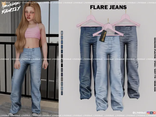 Alpha Flare Jeans Child by lynxsimzfamily - The Sims 4 Custom Content