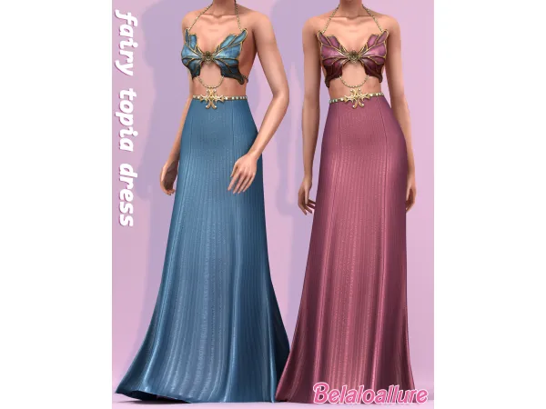 Alpha Fairy Topia Dress by Belaloallure - The Sims 4 Custom Content
