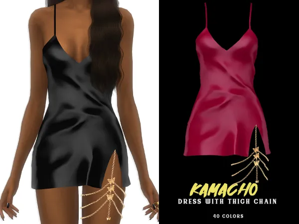 Alpha Kamacho Dress with Thigh Chain - The Sims 4 Custom Content