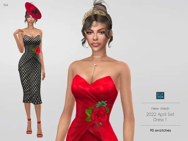 Maxis Match Fashionable Midi Dress - The Sims 4 Custom Content