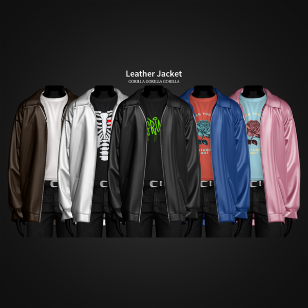 Leather Jacket by gorillax3 - Sims 4 CC - SimsFinds Leather Jacket by gorillax3 - Sims 4 CC - SimsFinds