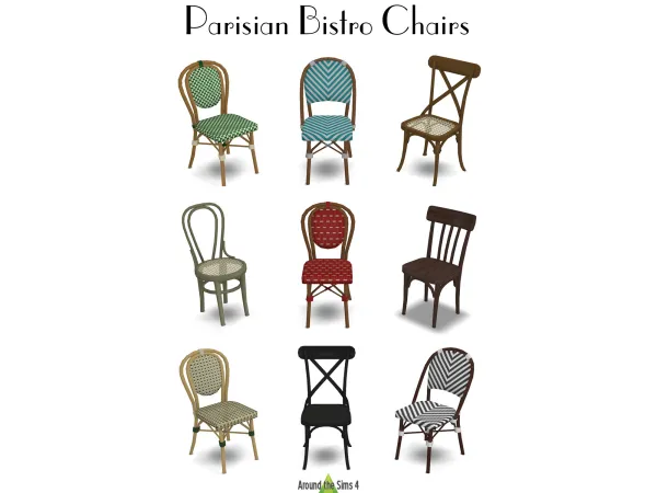 Mix Around Parisian Bistro Chairs - The Sims 4 Custom Content