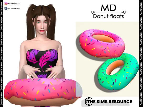 Alpha DONUT FLOATS by Mydarling20 - The Sims 4 Custom Content