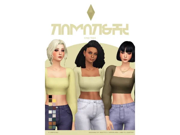 Maxis Match K a m a k s h i C r o p T o p by NO STYLE X W O O D L A N D - The Sims 4 Custom Content