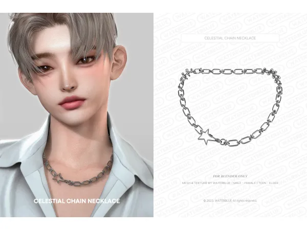 CELESTIAL CHAIN NECKLACE by WATERBLUE