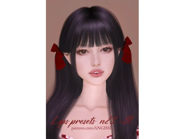 Alpha Lips presets n23 30 by ANGISSI - The Sims 4 Custom Content