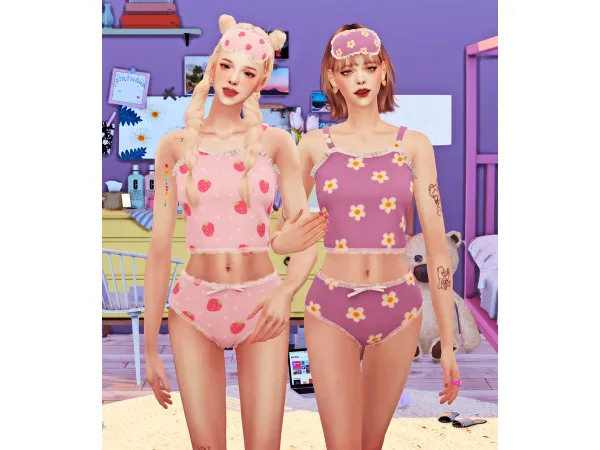 Alpha Pajamas Sleeping eye patch by NANA STUDIO - The Sims 4 Custom Content