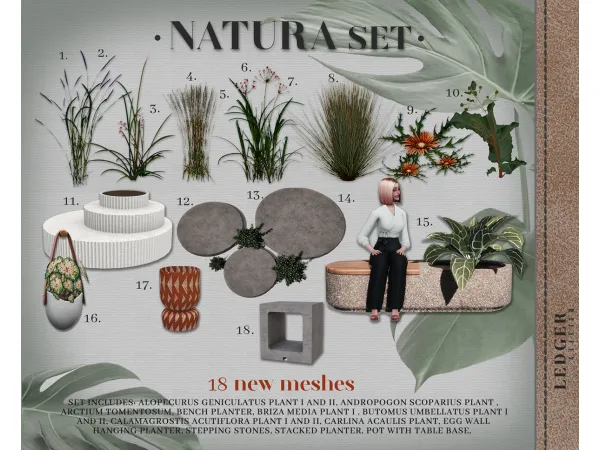 Alpha Natura Set (workroomatelier tier) by Ledger Atelier - The Sims 4 Custom Content