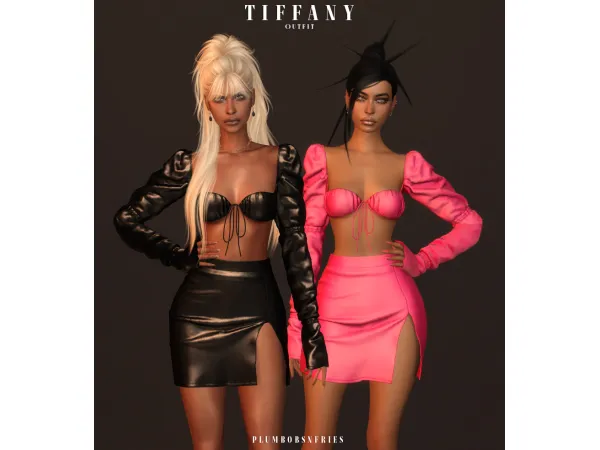 Alpha TIFFANY outfit by plumbobsnfries - The Sims 4 Custom Content