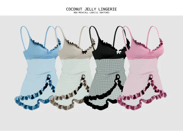 Alpha BUNNY COCONUT JELLY LINGERIE - The Sims 4 Custom Content
