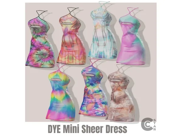 Alpha DYE Mini Sheer Dress - The Sims 4 Custom Content