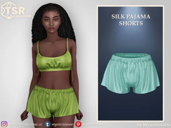 Alpha Silk pajama shorts - The Sims 4 Custom Content
