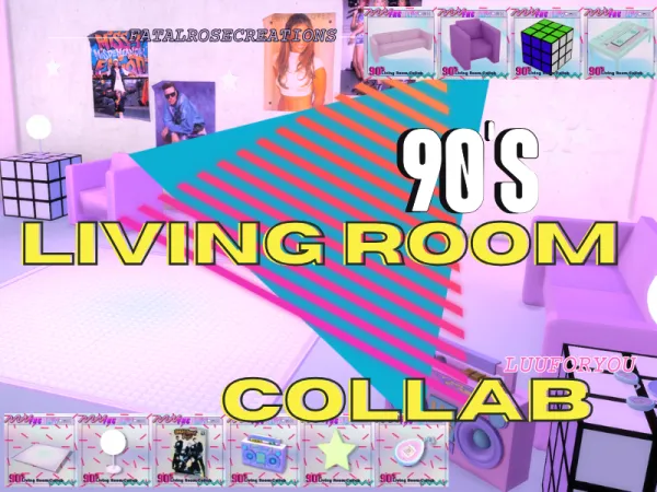 Alpha 90's Living Room Collab FT LuuFORYou - The Sims 4 Custom Content