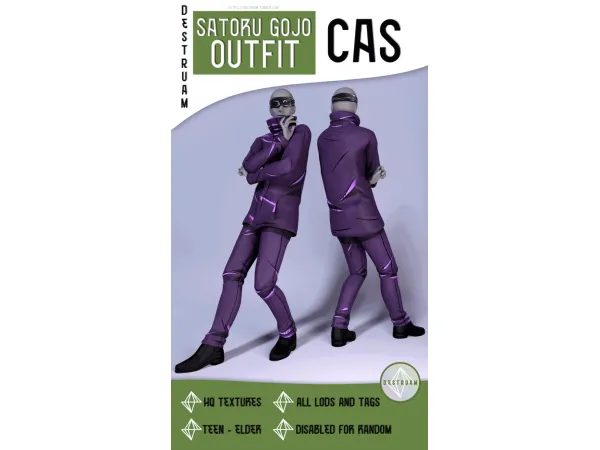 Mix Satoru Gojo outfit - The Sims 4 Custom Content