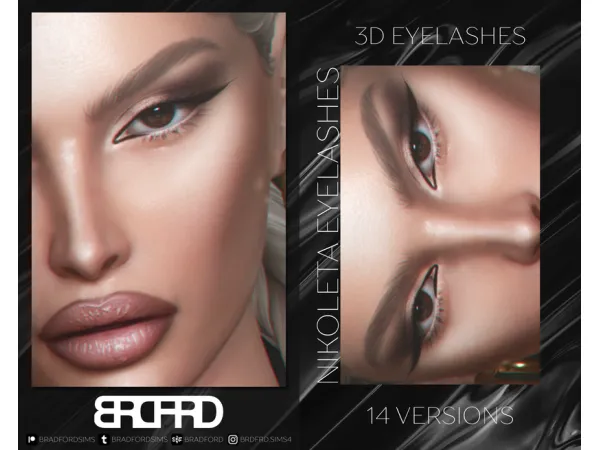 Alpha Nikoleta Eyelashes by BRADFORD - The Sims 4 Custom Content