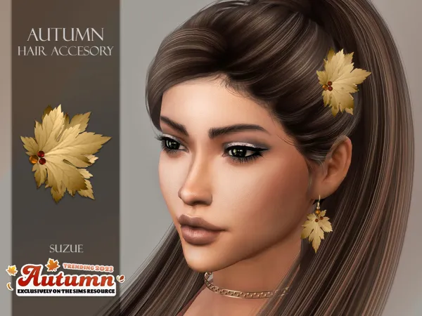 Alpha Autumn Hair Accesory - The Sims 4 Custom Content