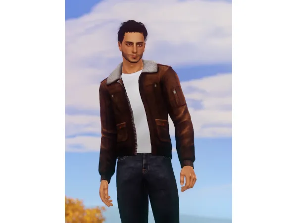 4t3 Conversion Shearling Aviator Jacket - The Sims 3 Custom Content