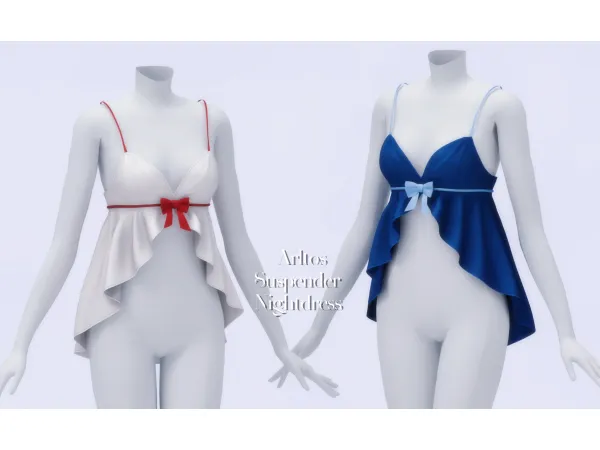 Alpha Suspender Nightdress by Arltos - The Sims 4 Custom Content