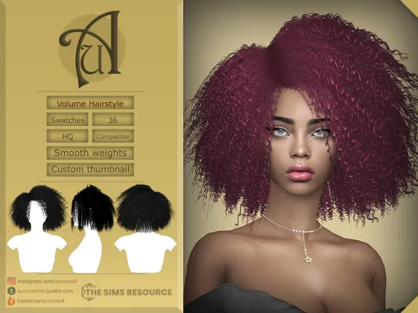Alpha VOLUME FEMALE AFRO HAIRSTYLE - The Sims 4 Custom Content