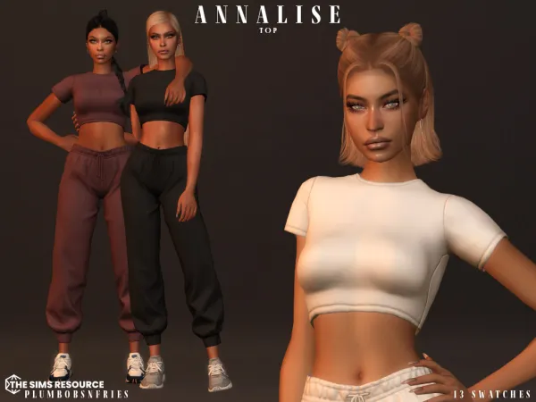 Alpha ANNALISE top sweatpants - The Sims 4 Custom Content
