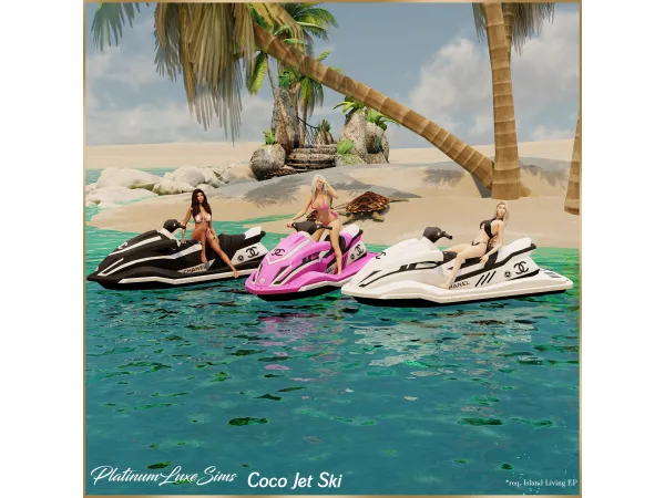 Alpha Coco Jet Ski by PlatinumLuxeSims - The Sims 4 Custom Content