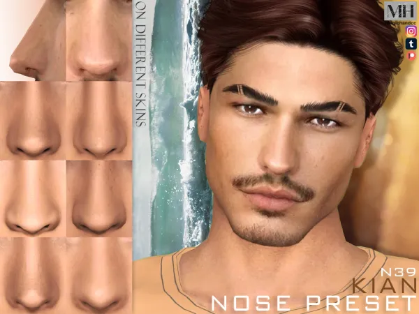 Alpha Kian Nose Preset N39 by magichandcc - The Sims 4 Custom Content