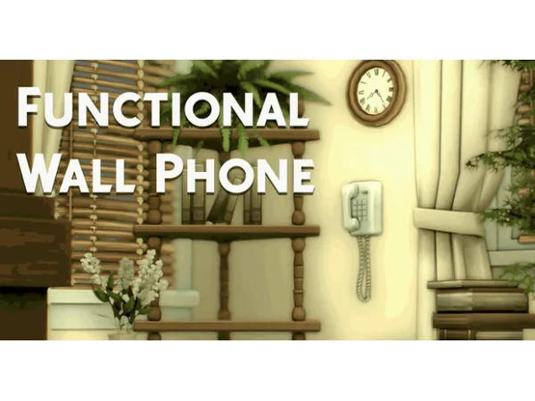 Maxis Match Functional Wall Phone by awingedllama - The Sims 4 Custom Content