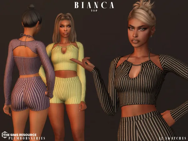 Alpha BIANCA top shorts - The Sims 4 Custom Content