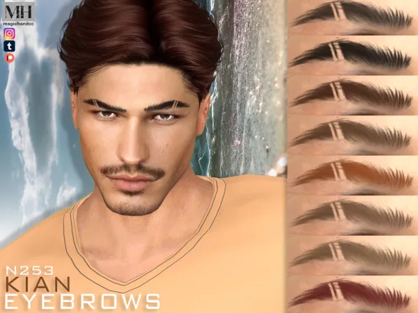 Alpha Kian Eyebrows N253 by magichandcc - The Sims 4 Custom Content