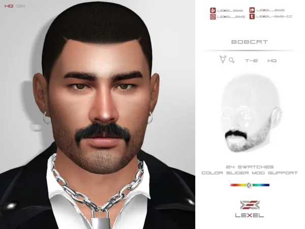 Alpha LEXEL Bobcat (3D facial hair) - The Sims 4 Custom Content