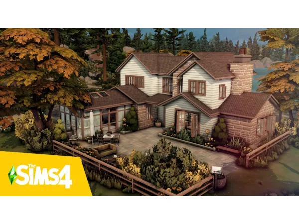 Maxis Match Cozy autumnal family house by Bojana Sims - The Sims 4 Custom Content