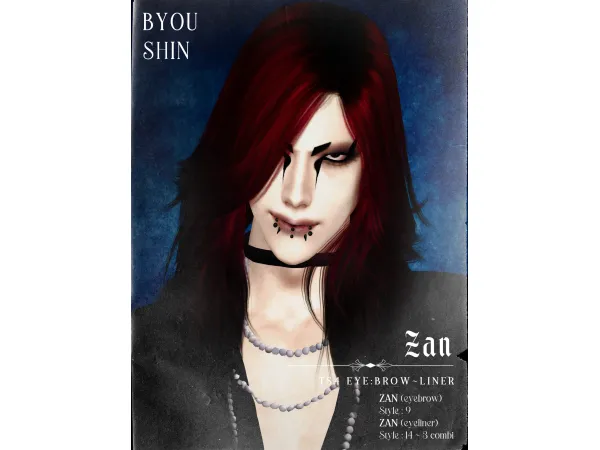 Mix [BYOU SHIN] Zan (EyeBrowLiner) - The Sims 4 Custom Content