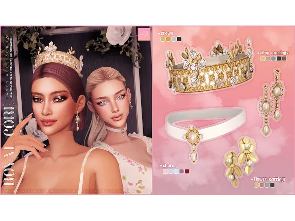 Alpha HONEY Royal Core Fancy Accessories by SM Sims - The Sims 4 custom content