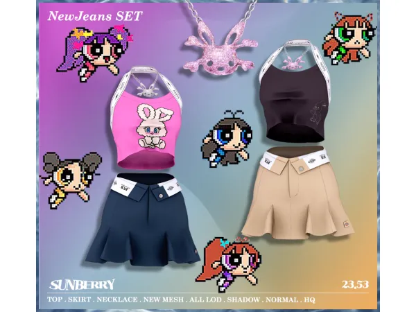 Alpha [SUNBERRY]NewJeans SET 2353(Early access) by SUNBERRY - The Sims 4 Custom Content