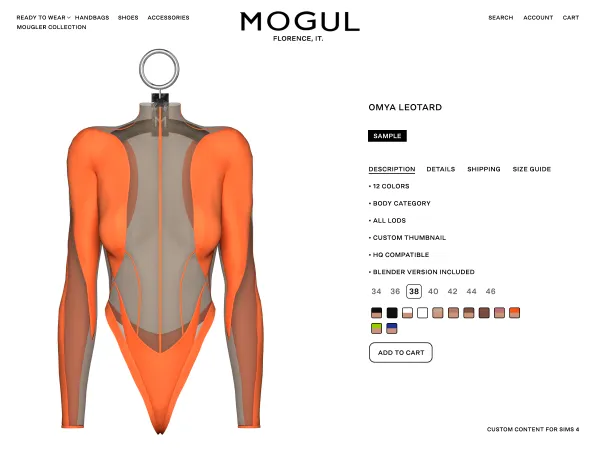 Alpha mogul omya leotard (sample) - The Sims 4 Custom Content