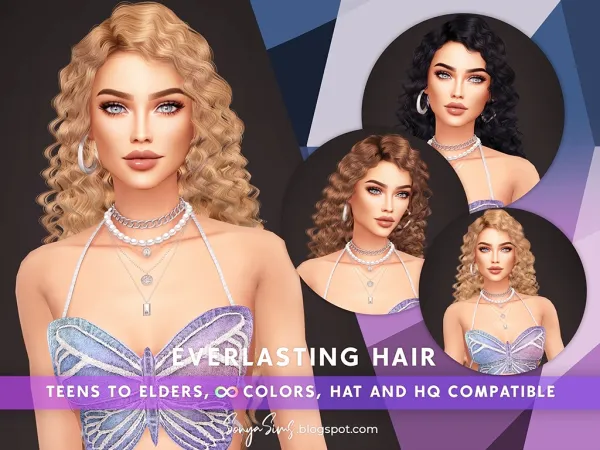 Alpha Everlasting Hair NOW PUBLIC by SonyaSims - The Sims 4 Custom Content