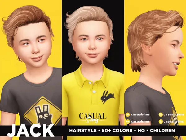Alpha Jack Hairstyle for Children by CasualSims - The Sims 4 Custom Content