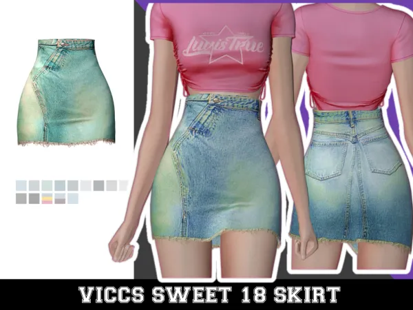 Alpha VICCS_SWEET 18 SKIRT (TEEN ELDER) - The Sims 4 Custom Content