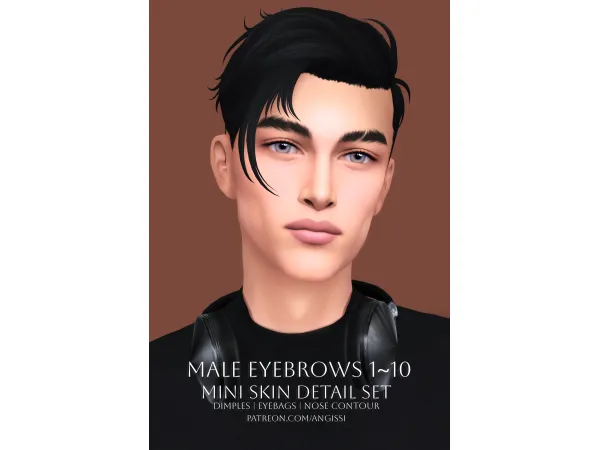 Mix MALE EYEBROWS P01 10 Mini Skin Detail Set by ANGISSI - The Sims 4 Custom Content